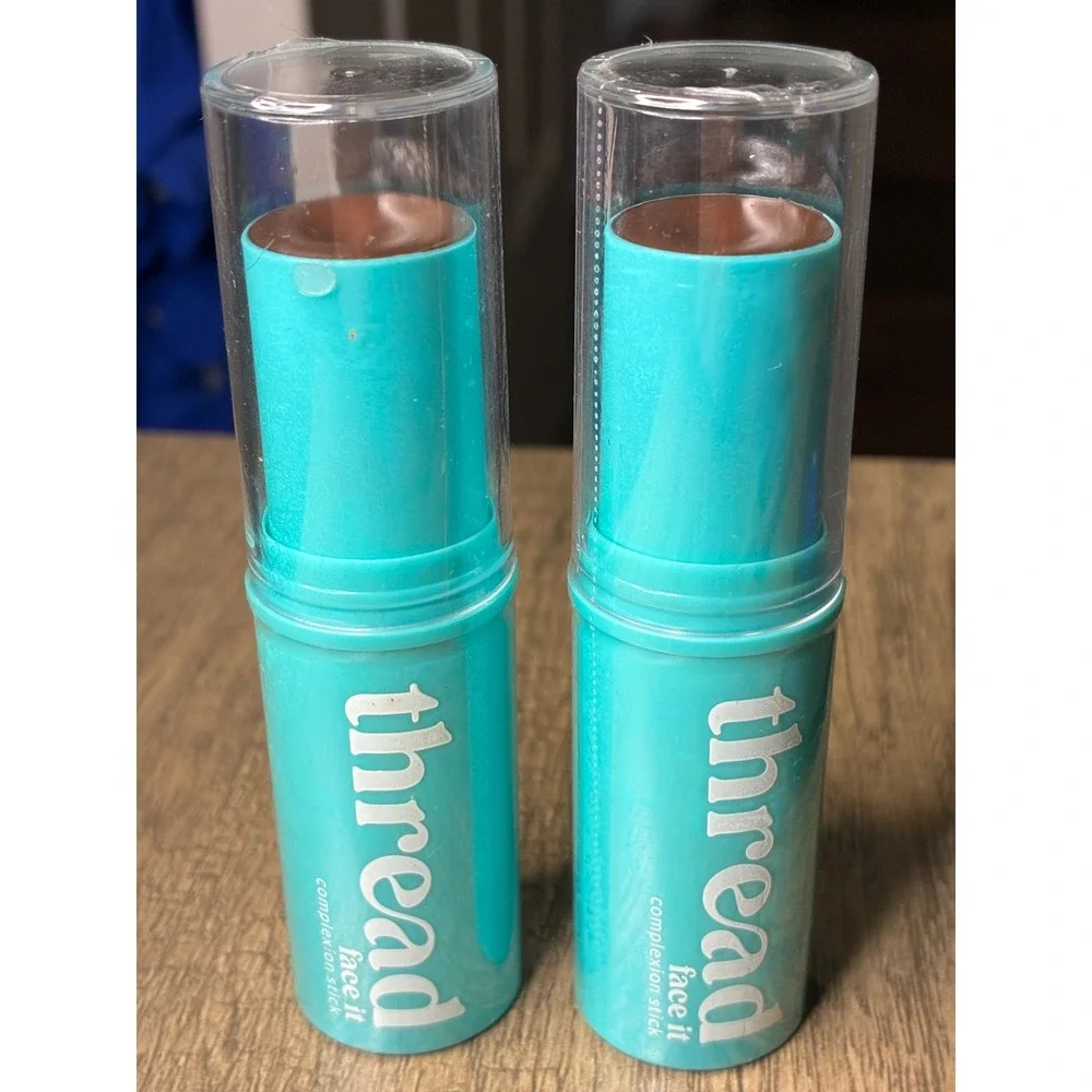 Set of 2 Thread Beauty Face It Complexion Stick 220 Deep Neutral Foundation New